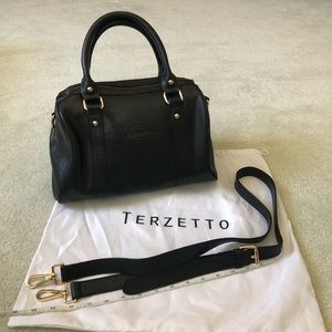 Terzetto Convertible Satchel Bag - Black